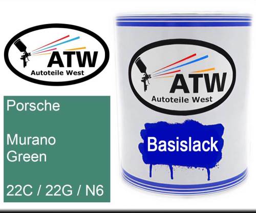 Porsche, Murano Green, 22C / 22G / N6: 1L Lackdose, von ATW Autoteile West.